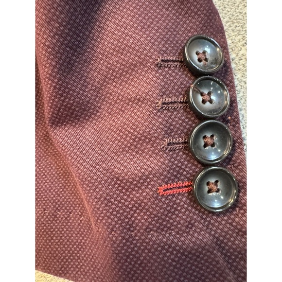 Bugatti Mens 42  Two Button Blazer Sports Coat Suit Jacket Maroon With Blue Line - Picture 5 of 16